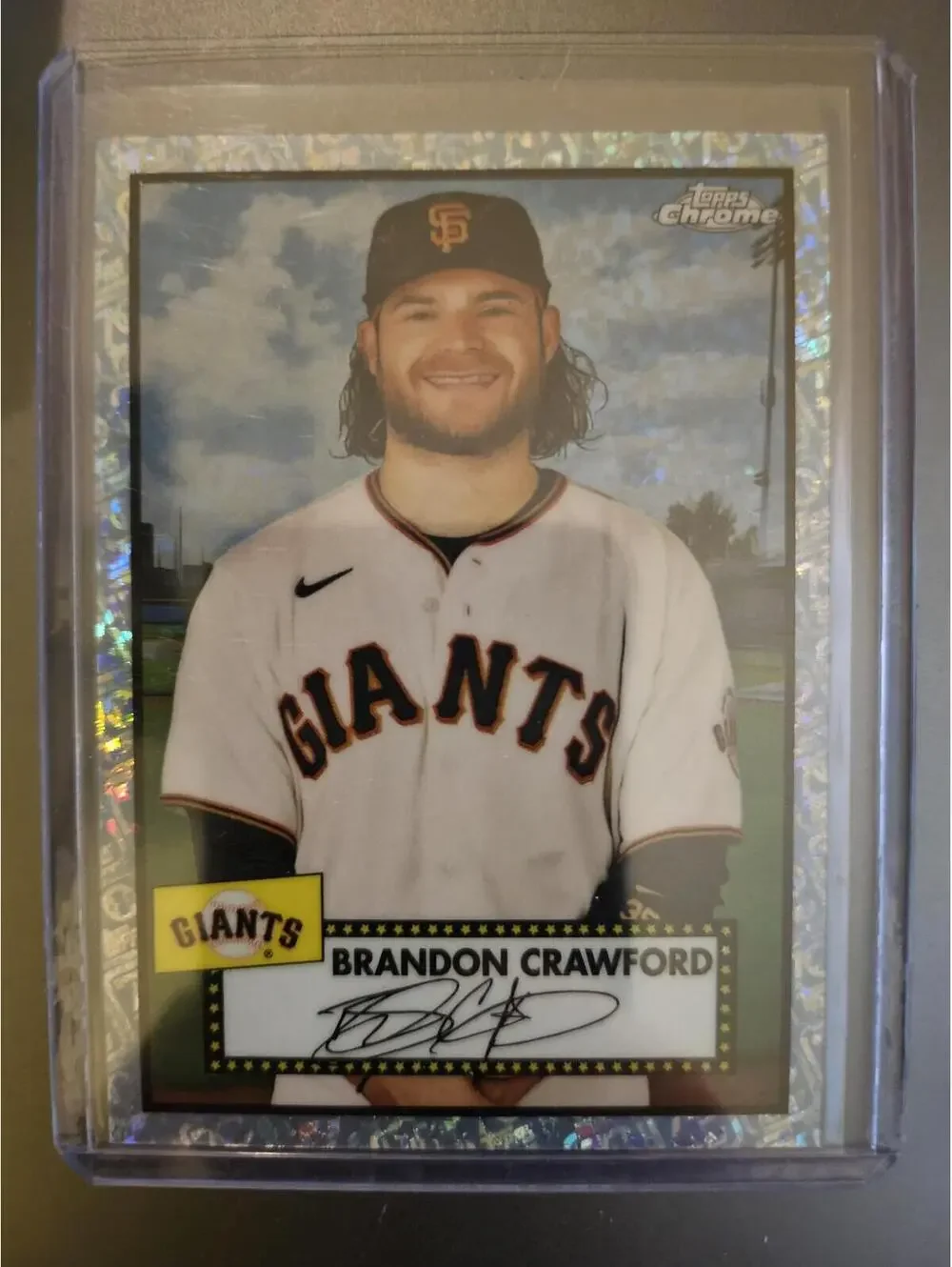 2021 Brandon Crawford Topps Chrome Platinum Anniversary #331 Plat Diam 57/70